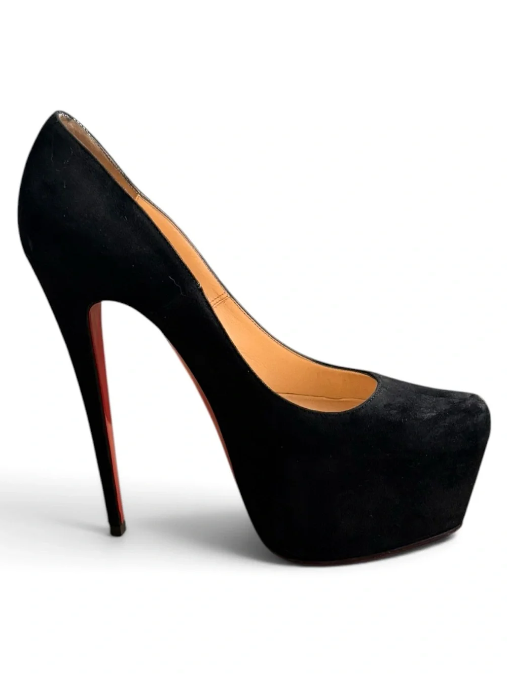 Christian Louboutin Daffodile Black Suede Platform Pumps – Size 38.5